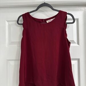 Emmlee Elegant Burgundy Sleeveless Top